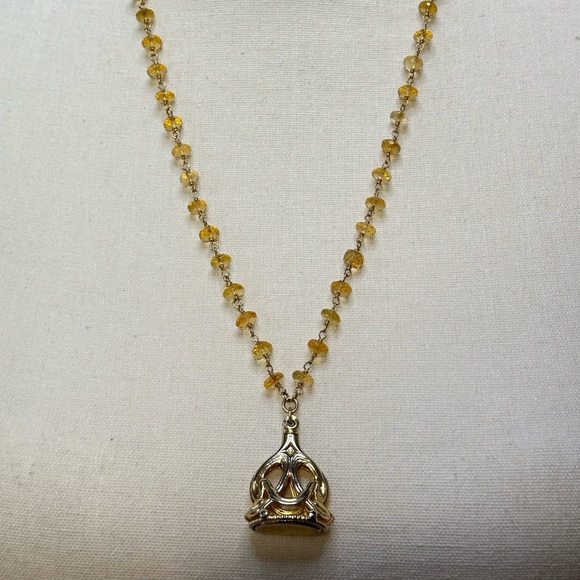 Citrine Rosary Chain Necklace - Picture 3 of 10